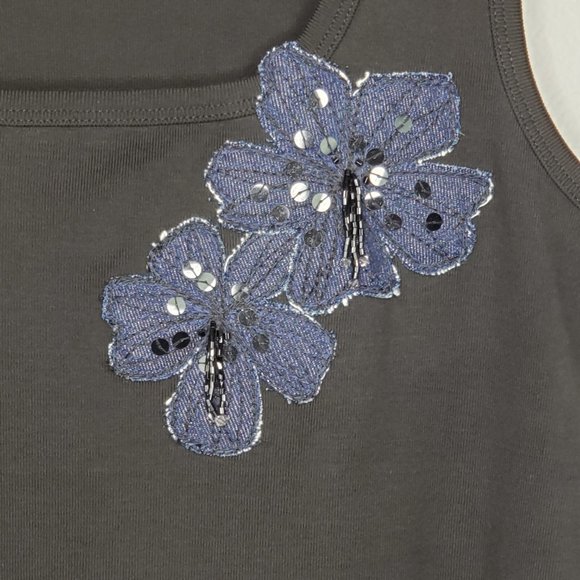 The Limited Embellished Applique Black Tank Top Size L - Picture 4 of 10